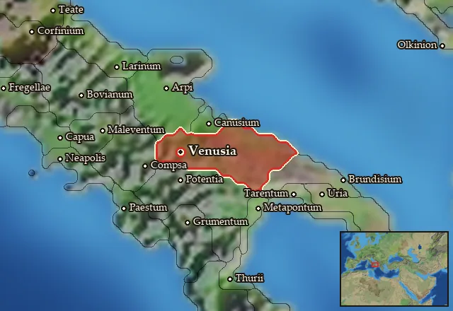 Map of Peucetia and its neighbours
