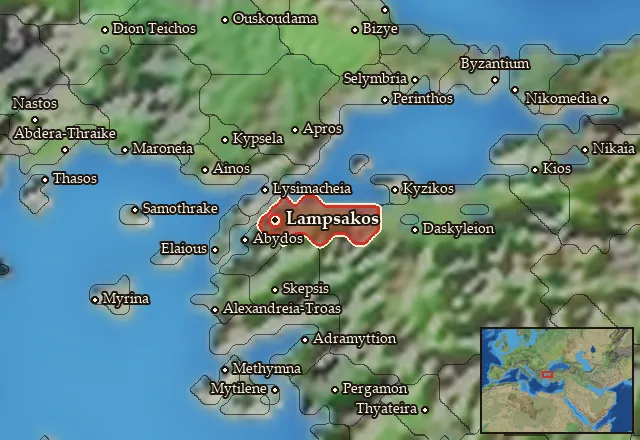 Map of Pityoussa and its neighbours