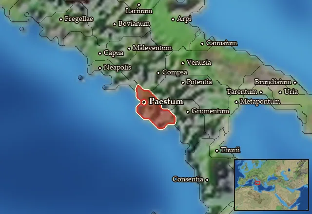 Map of Poseidonia and its neighbours