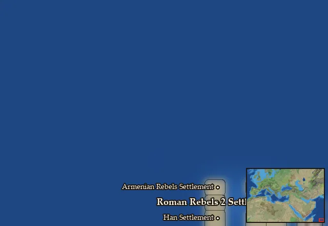 Map of Roman Rebels 2 Region and its neighbours