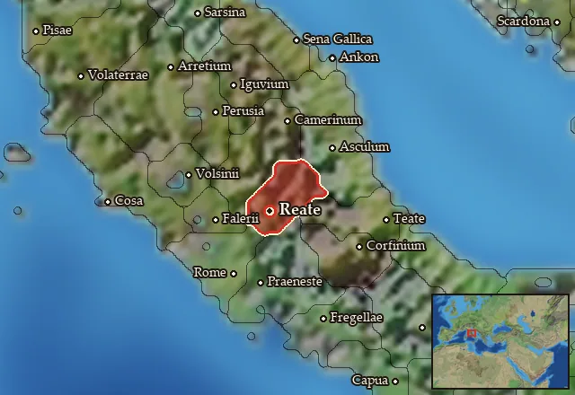 Map of Sabinia-Aequia and its neighbours