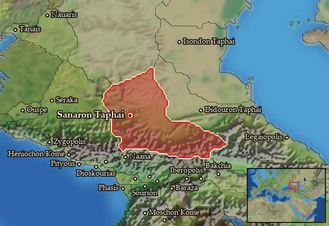 Map of Sanaraia and its neighbours