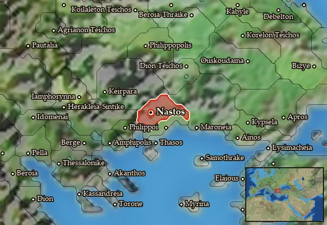Map of Sapaia-Bistonia and its neighbours