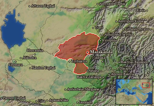 Map of Sogdiane and its neighbours