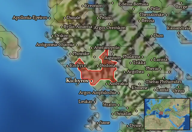 Map of Thesprotia and its neighbours