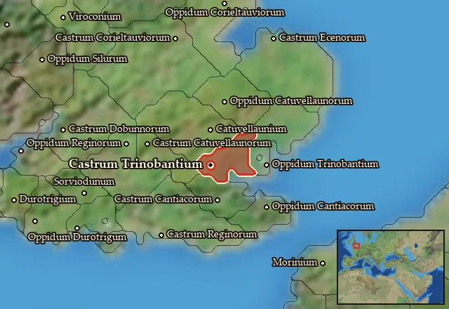 Map of Trinobantia and its neighbours