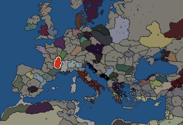Starting territory of Arverni, with its neighbours