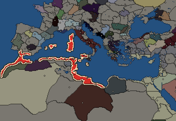Starting territory of Carthage, with its neighbours