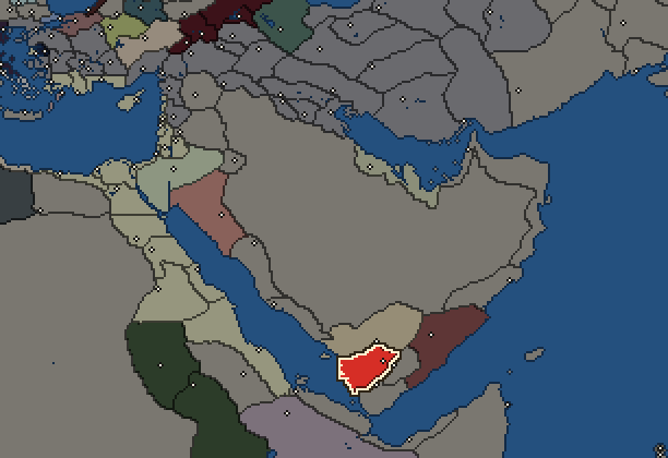 Starting territory of Saba, with its neighbours