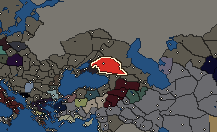 Starting territory of Siraces, with its neighbours
