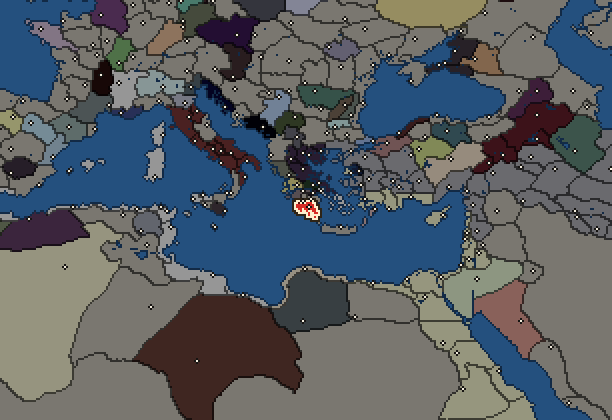 Starting territory of Sparta, with its neighbours
