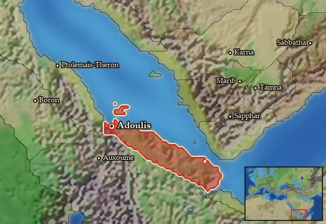 Map of Adouli and its neighbours