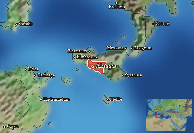 Map of Akragas and its neighbours