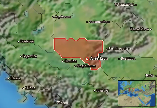 Map of Albocensia and its neighbours