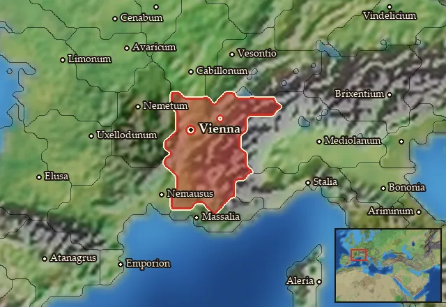 Map of Allobrogia and its neighbours