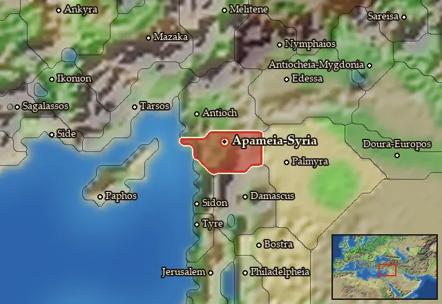 Map of Apamene and its neighbours