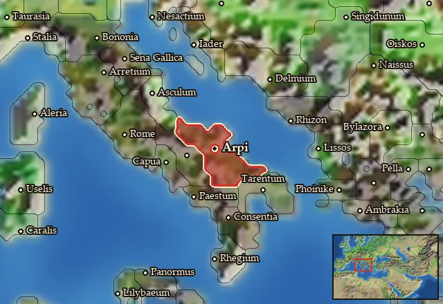 Map of Apulia and its neighbours
