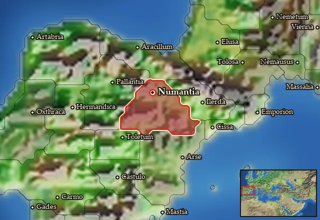 Map of Arevacia and its neighbours