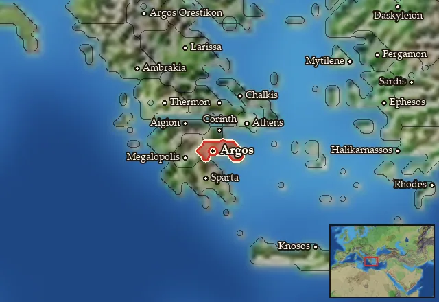 Map of Argolis and its neighbours