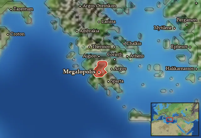 Map of Arkadia and its neighbours