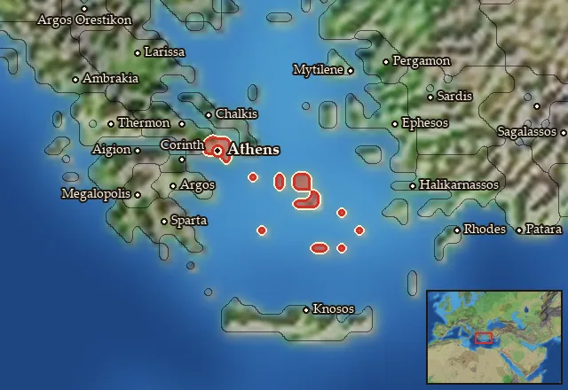 Map of Attike and its neighbours