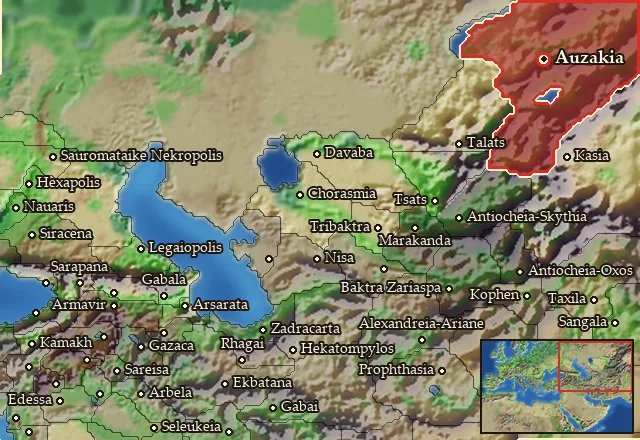 Map of Auzakitis and its neighbours