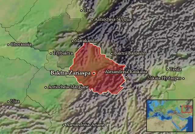 Map of Baktria and its neighbours