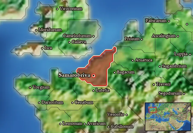 Map of Belgica and its neighbours