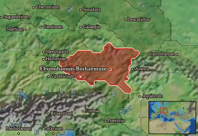 Map of Boihaemum and its neighbours
