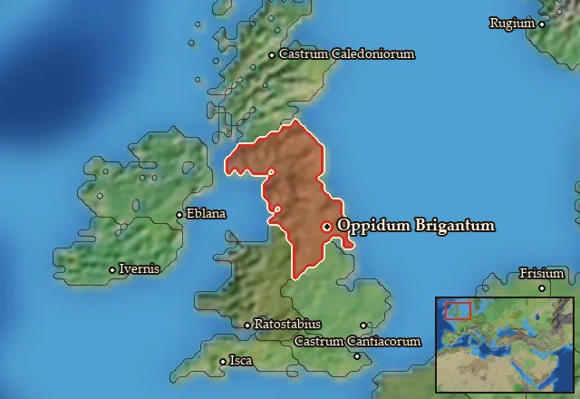 Map of Brigantia Meridionalis and its neighbours