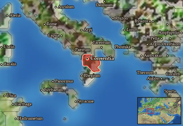 Map of Bruttium and its neighbours
