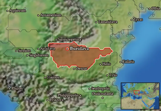 Map of Buridavensia and its neighbours