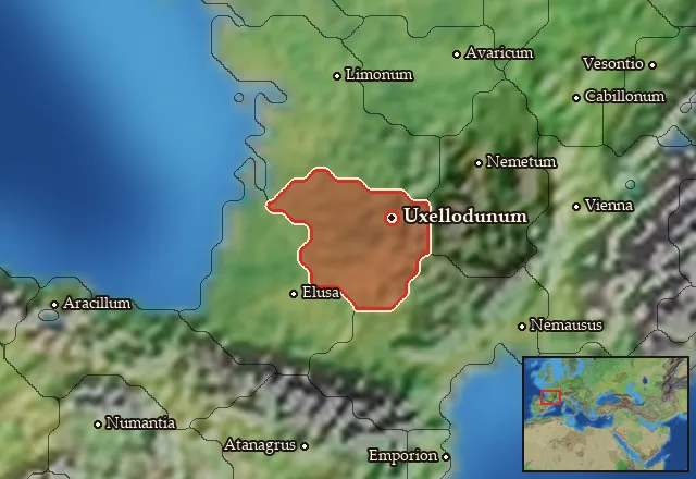 Map of Cadurcia and its neighbours