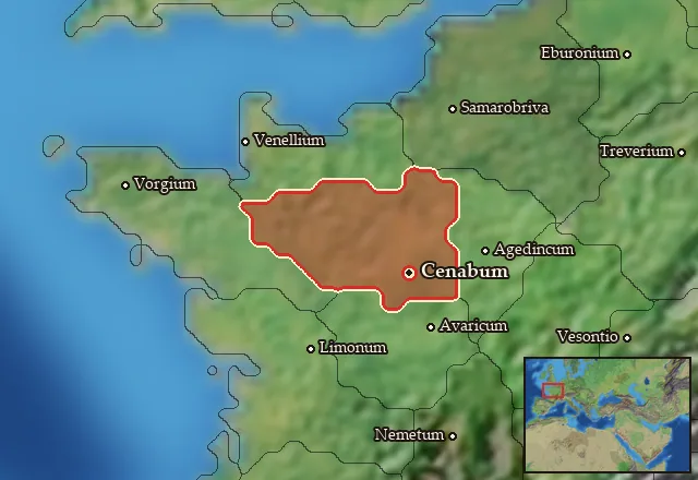 Map of Carnutia and its neighbours