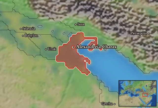 Map of Charakene and its neighbours