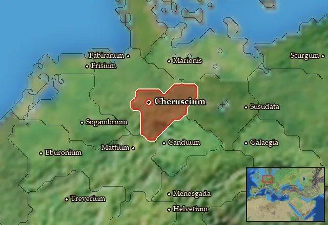 Map of Cheruscia and its neighbours