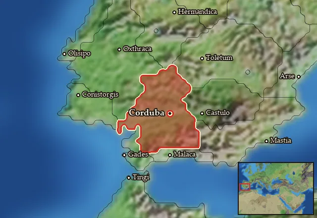 Map of Cordubensis and its neighbours