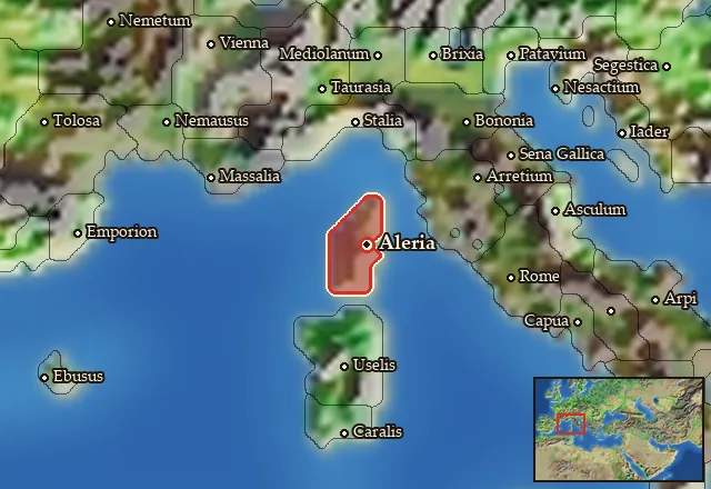 Map of Corsica and its neighbours