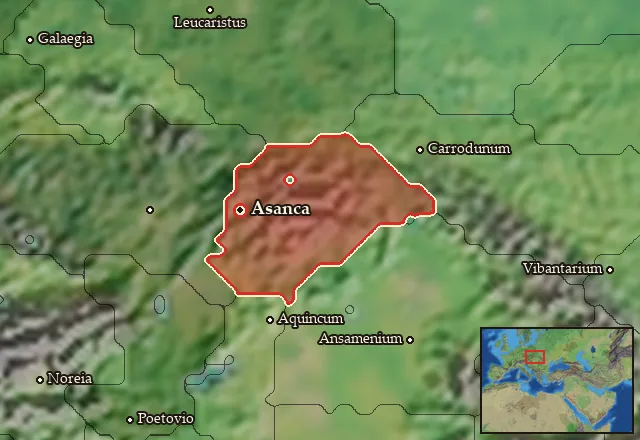 Map of Cotinia and its neighbours