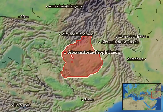 Map of Drangiane and its neighbours