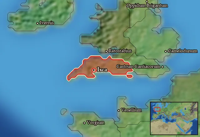 Map of Dumnonia Meridionalis and its neighbours