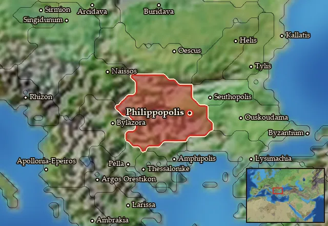 Map of Eumolpia and its neighbours