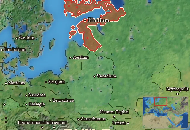 Map of Finnia and its neighbours