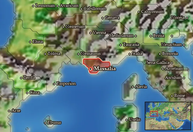 Map of Gallia Transalpina and its neighbours
