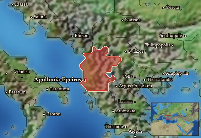 Map of Gylakeia and its neighbours