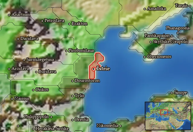 Map of Halmyris and its neighbours