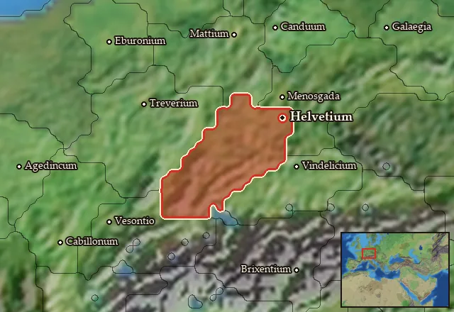 Map of Helvetia Vetus and its neighbours