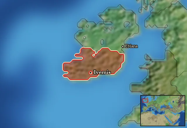 Map of Hibernia and its neighbours