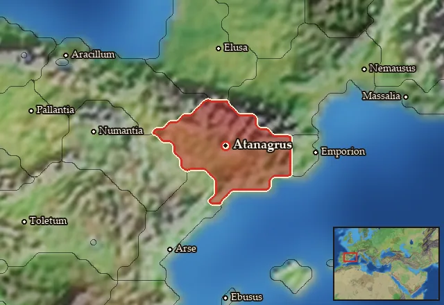 Map of Ilergetia and its neighbours