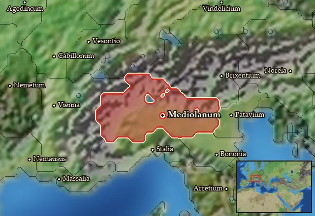 Map of Insubria and its neighbours